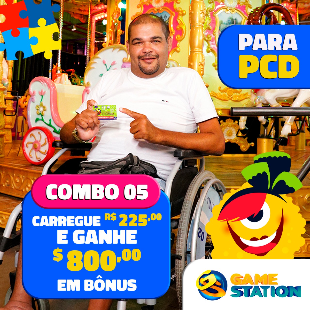 O voucher será válido na unidade Game Station escolhida na finalização da compra